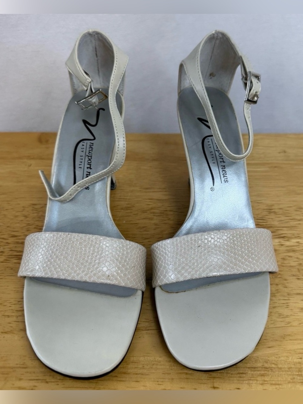 Off-White Kitten Heel Ankle Strap Sandals Size 7